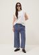 Blue striped pure cotton trousers_0
