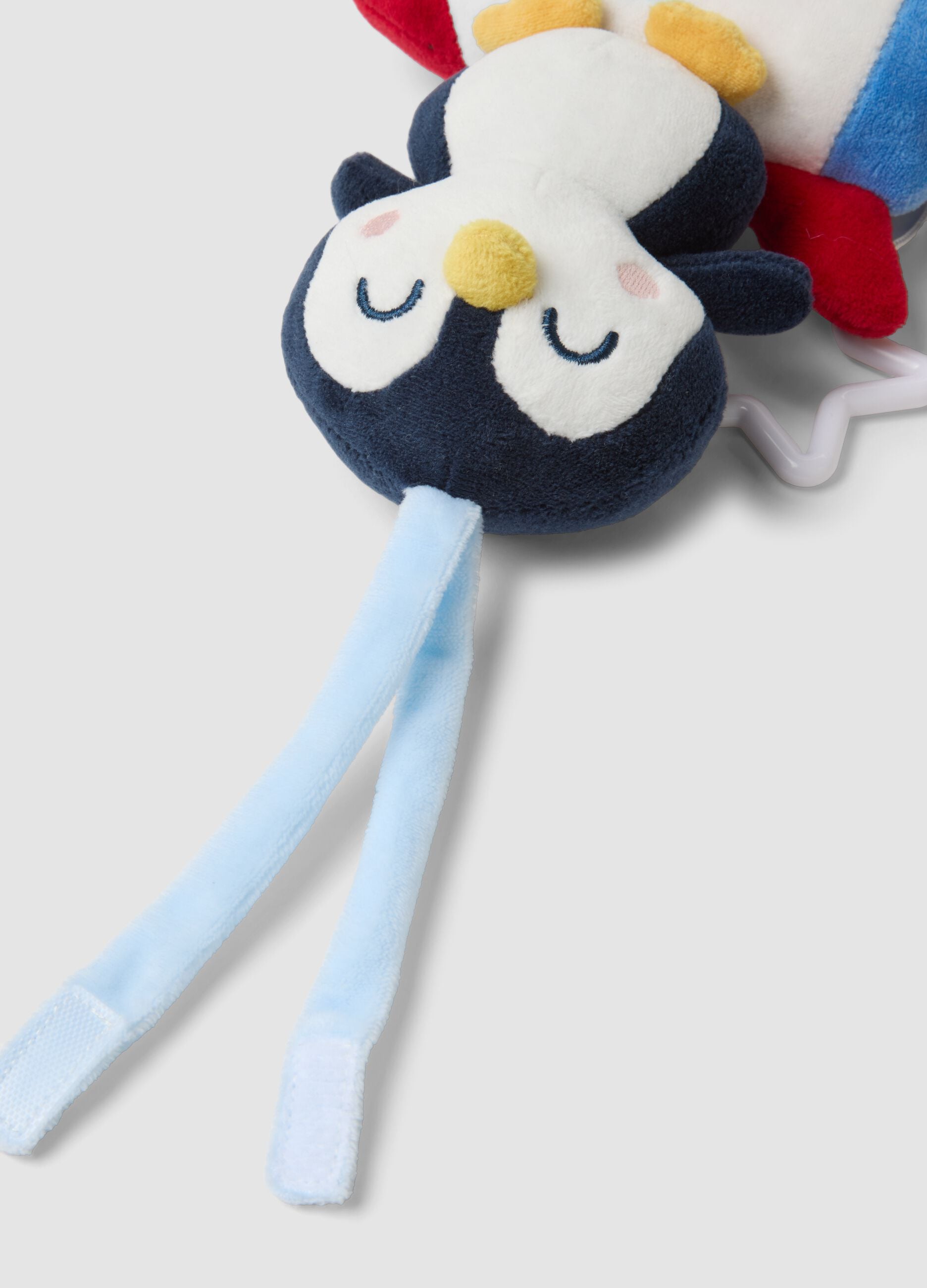 Blue rocket musical mobile with penguin