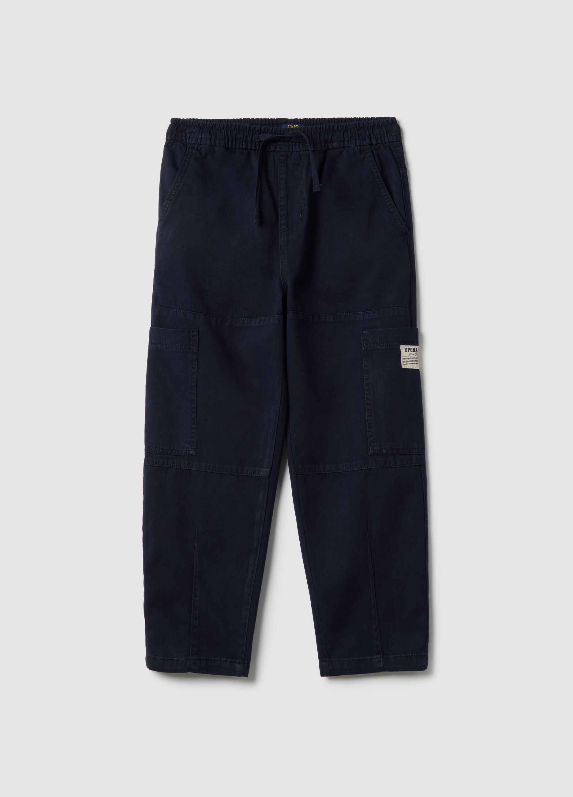 Boys' Regular Fit Blue Pure Cotton Jogger Trousers