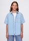 Short-sleeved denim shirt_0