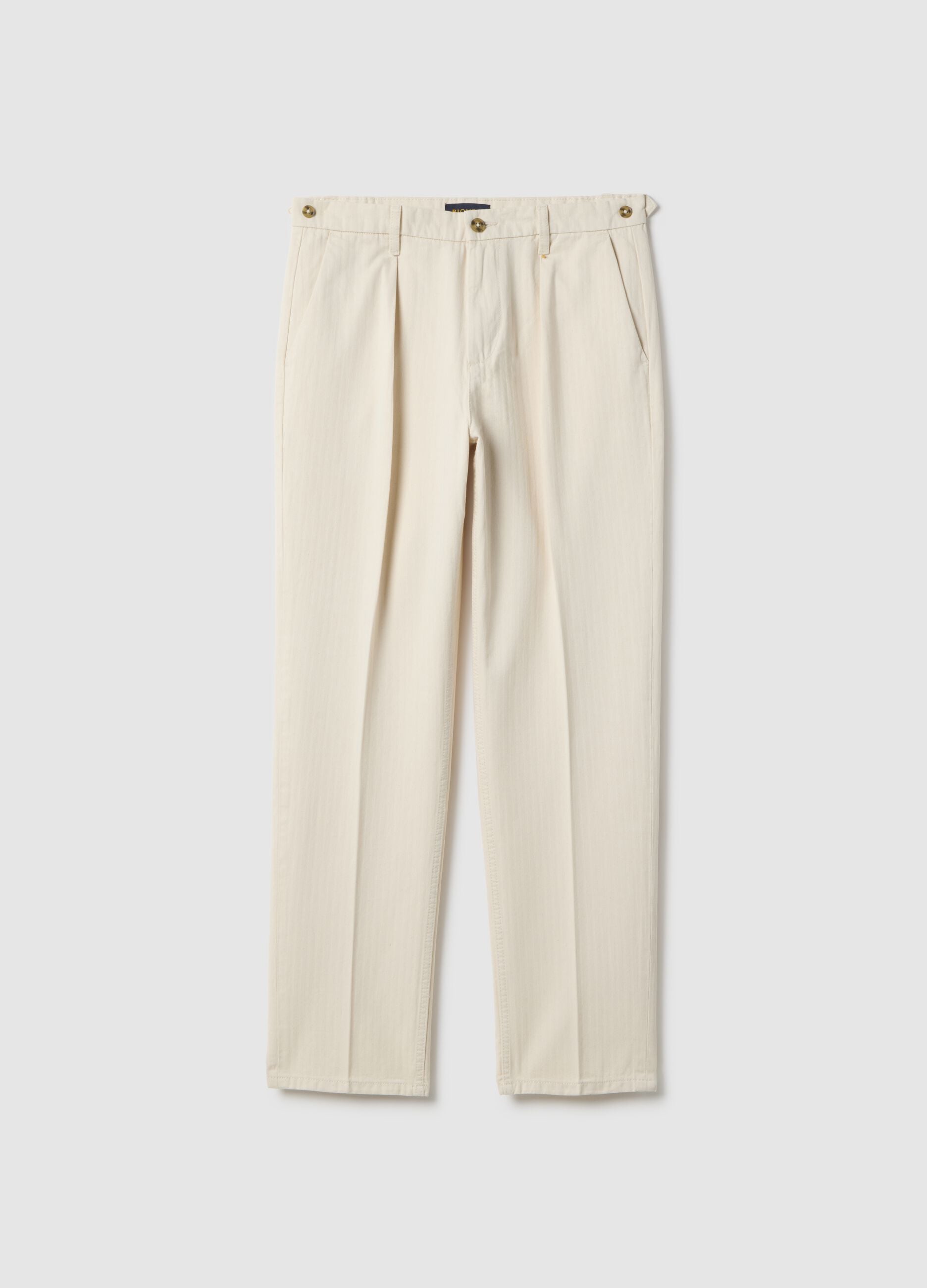 Beige Regular Fit Cotton Chinos