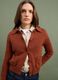 Red pure cotton cardigan with buttons, regular fit_2