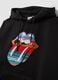 Black cotton-blend hoodie with Rolling Stones print_1