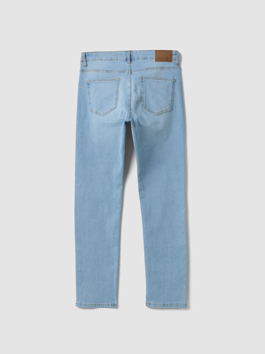 Light blue slim-fit stretch cotton jeans_1