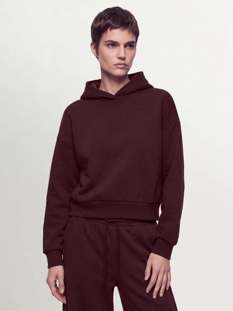 Purple stretch modal crew-neck sweatshirt_0