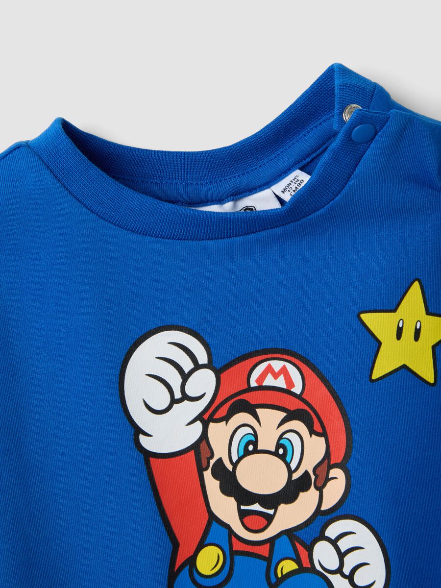 Blue short-sleeve stretch cotton T-shirt_2
