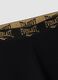 Black stretch cotton leggings with logo waistband for girls_3