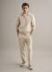 Beige Stretch Cotton Blend Joggers, Regular Fit_0