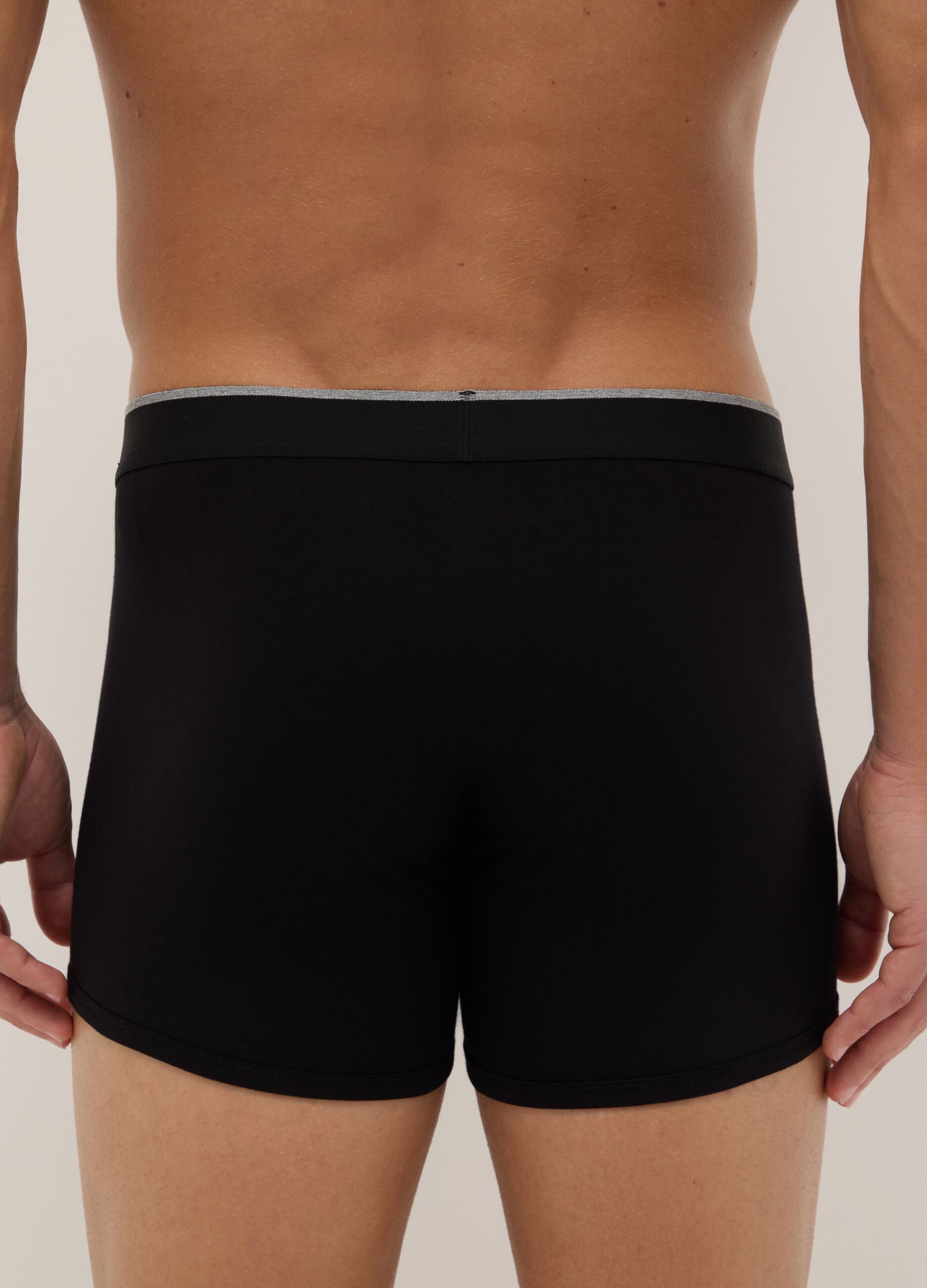 Twin pack regular fit black stretch cotton boxers