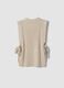 Beige ribbed wool-blend gilet with side ties, regular fit_2