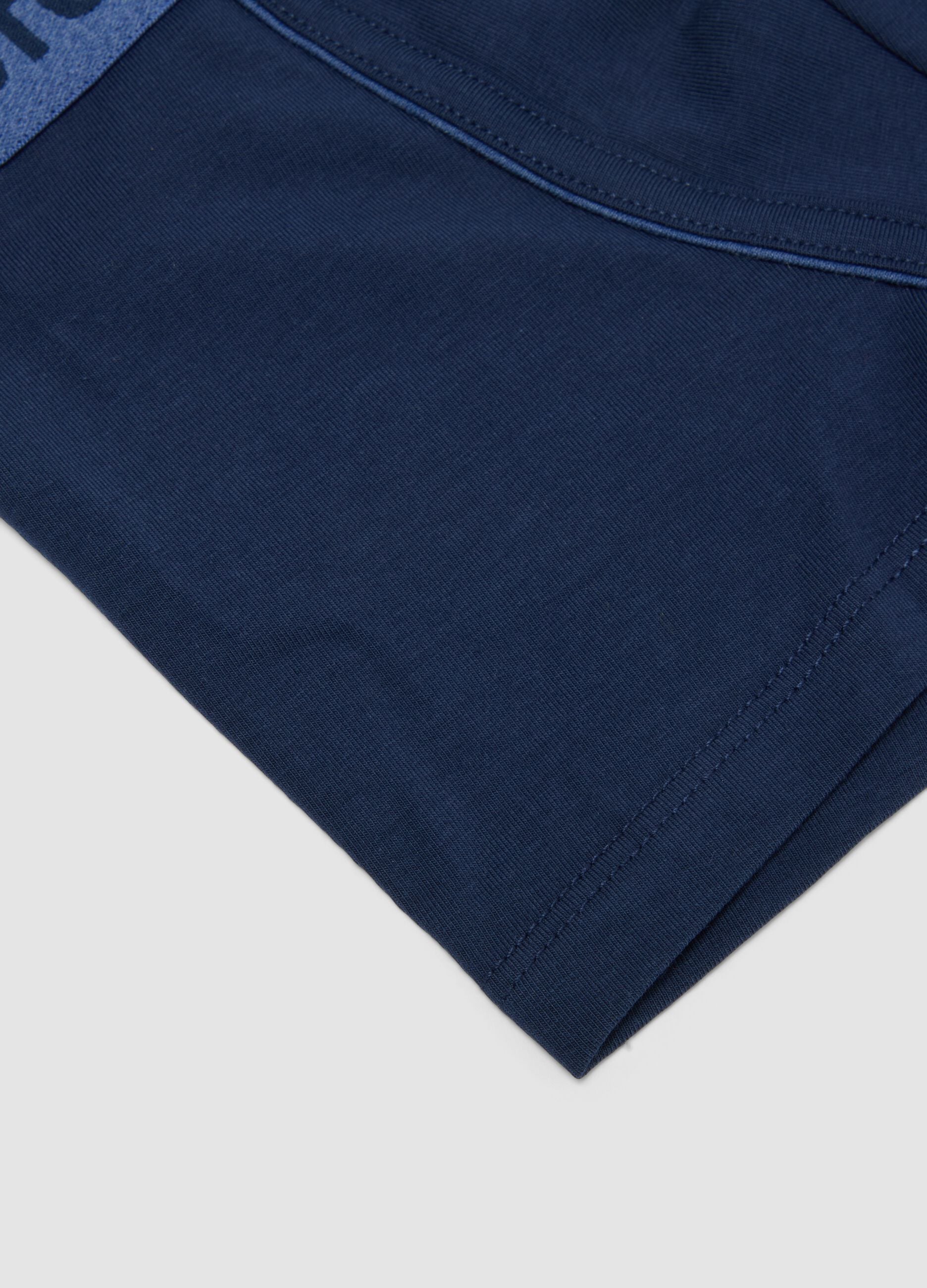 Blue midi boxer briefs in stretch organic cotton for boys