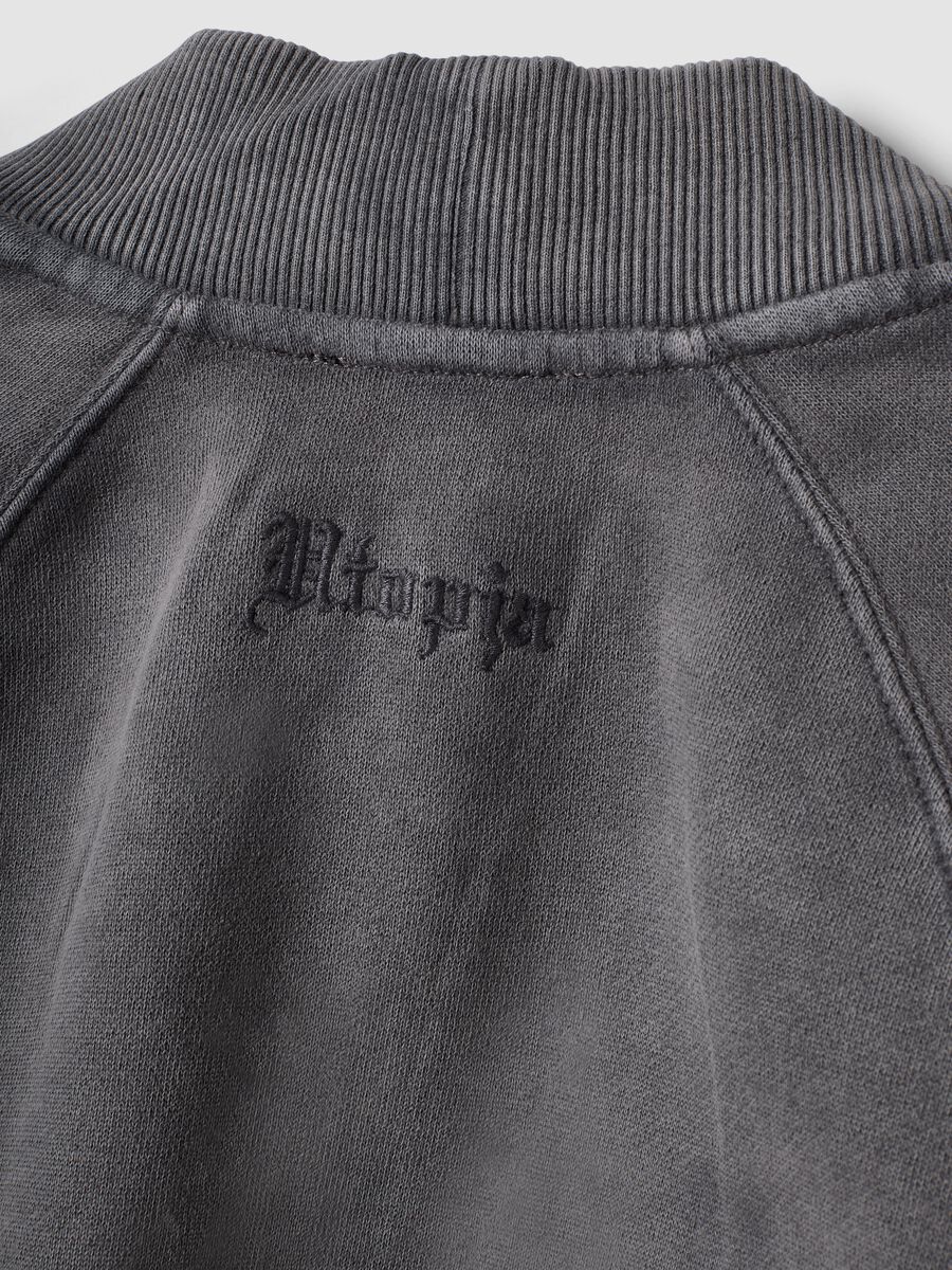 Grey Cropped Shrug Sweatshirt_2