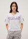 White pure cotton V-neck T-shirt_0