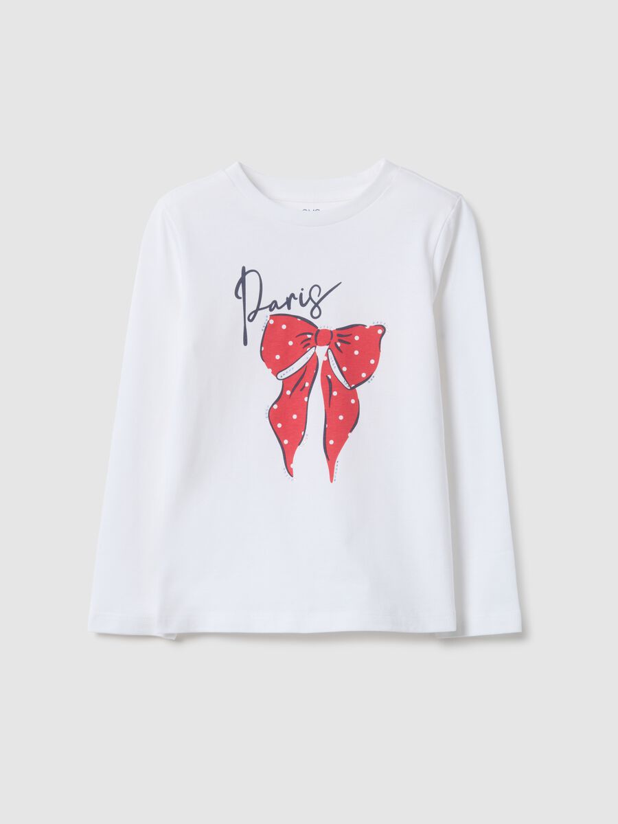 White pure cotton regular fit girl's t-shirt_0