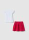 Multicolour elasticated cotton top and skirt set for girls featuring Minnie_1