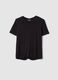 Black stretch viscose regular fit t-shirt with drawstring closure_4