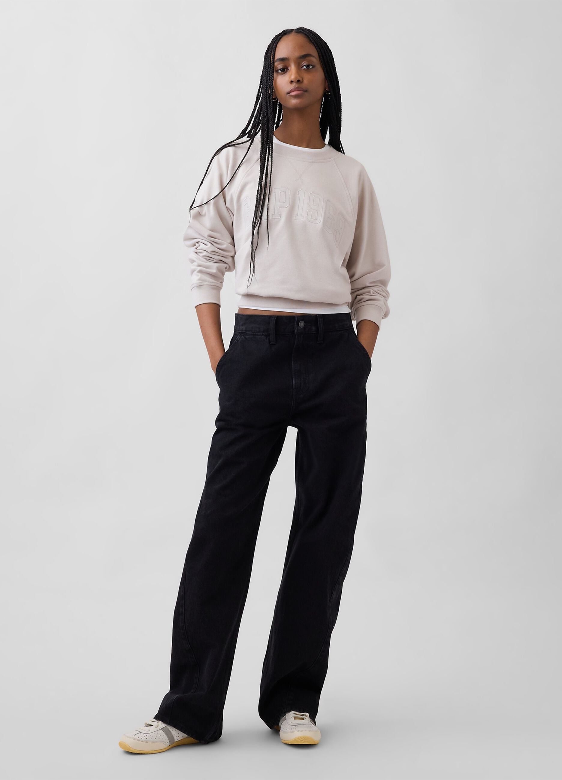 Cotton-blend crewneck sweatshirt
