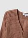 Brown pure cotton regular fit shirt with ruffles_5