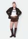 Brown stretch mini shorts with studs_0