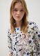White stretch-cotton blouse with floral print_0