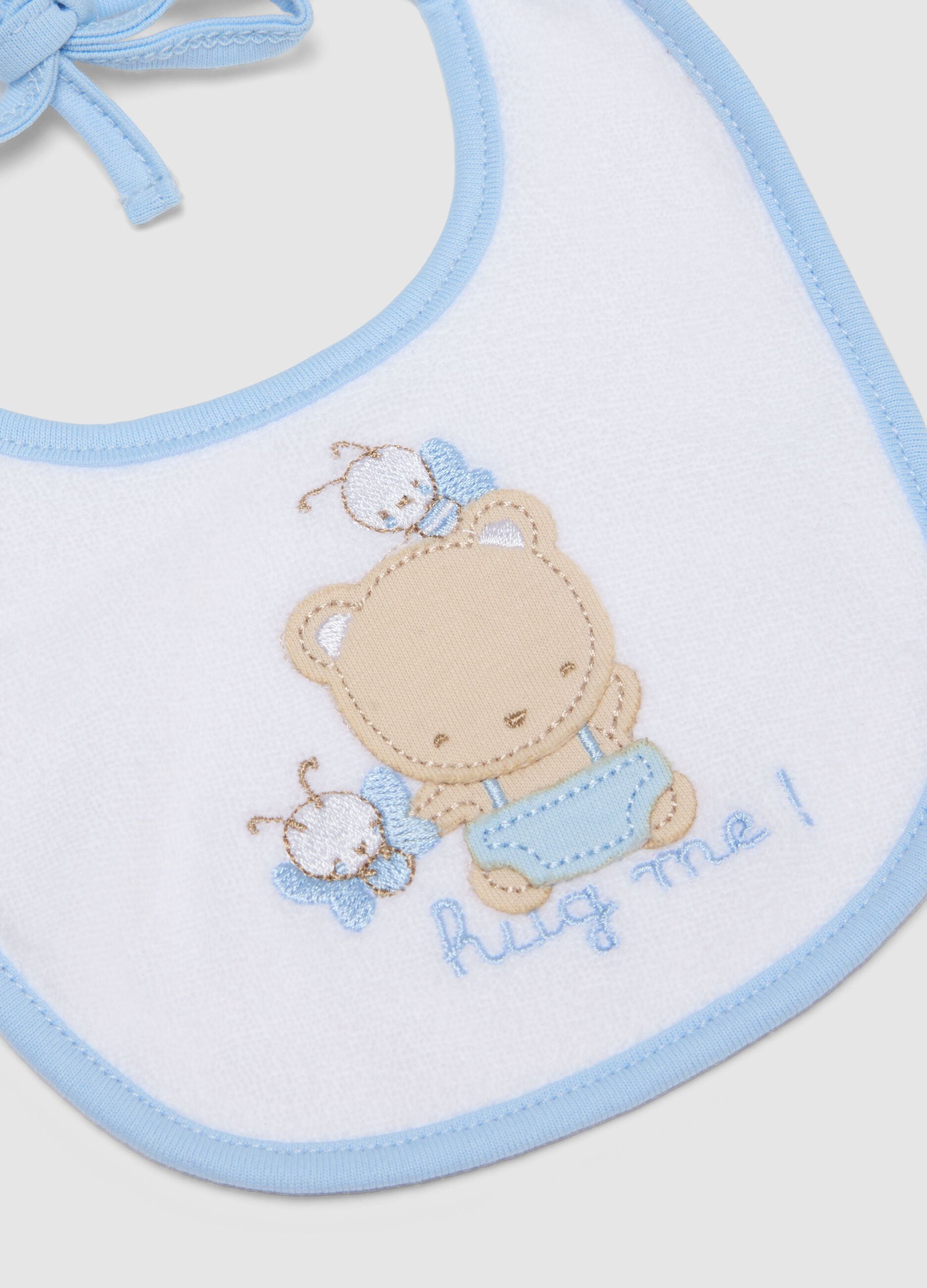 Newborn Multicolour Pure Cotton Bib Pack with Embroidery