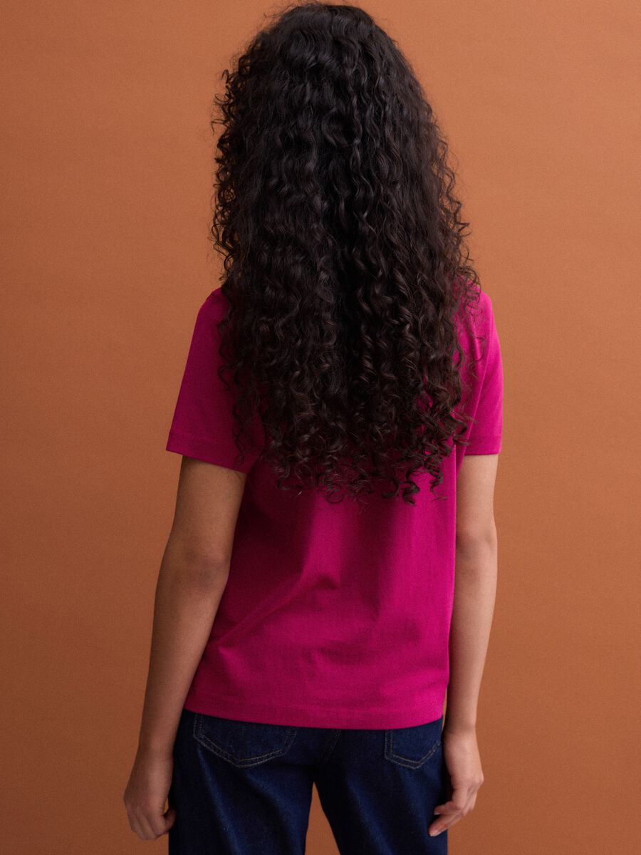 T-shirt girocollo rosa in puro cotone Supima regular fit_3