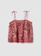 Regular-fit multicolour blouse with thin straps and floral print_4