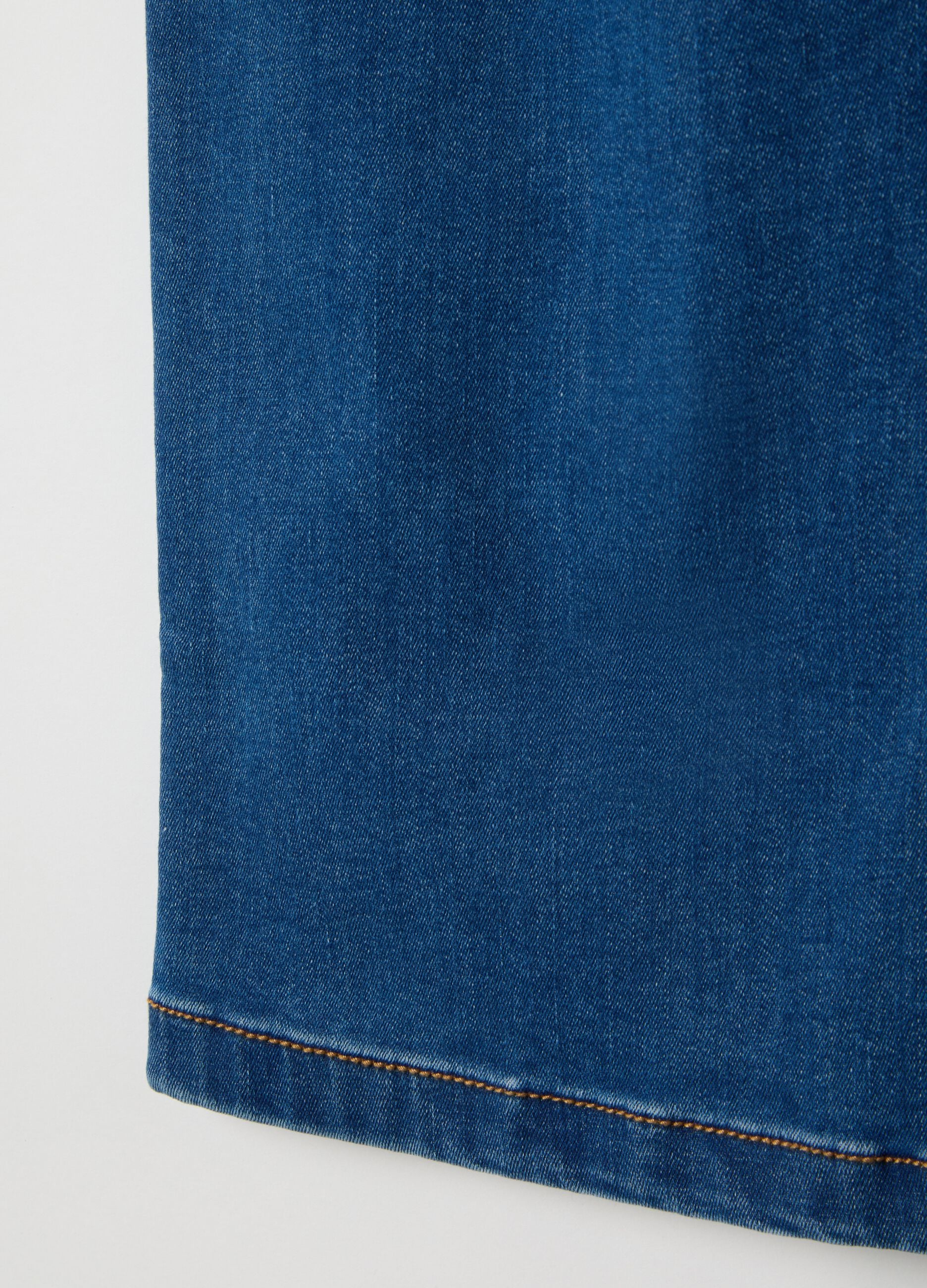 Girls' regular fit blue stretchy cotton blend jeggings