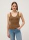 Brown Stretch Cotton Regular Fit Vest_0