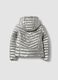 Grey ultralight padded jacket with hood and zip for girls_1