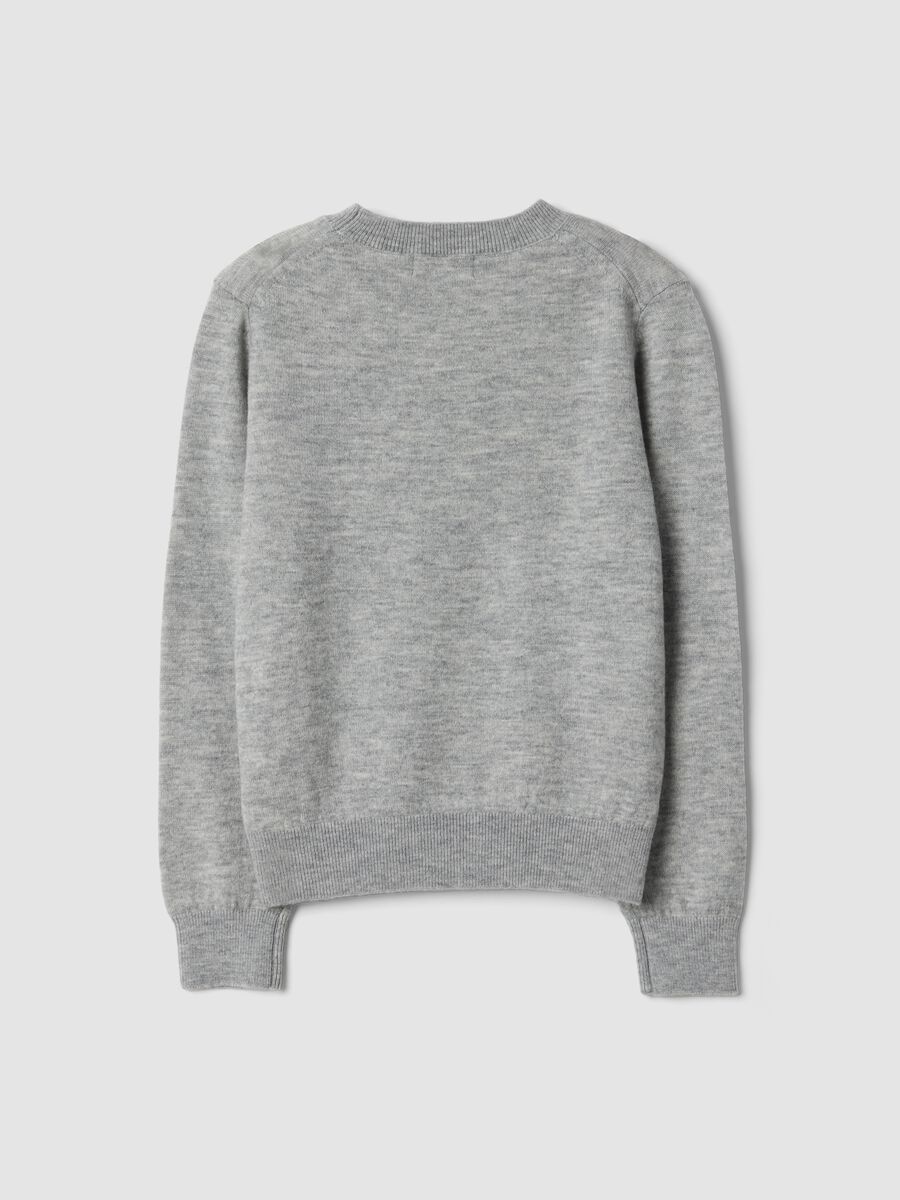 Grey pure wool long-sleeve jumper, regular fit_2