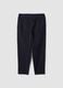 Blue cotton chino trousers with carrot fit_4