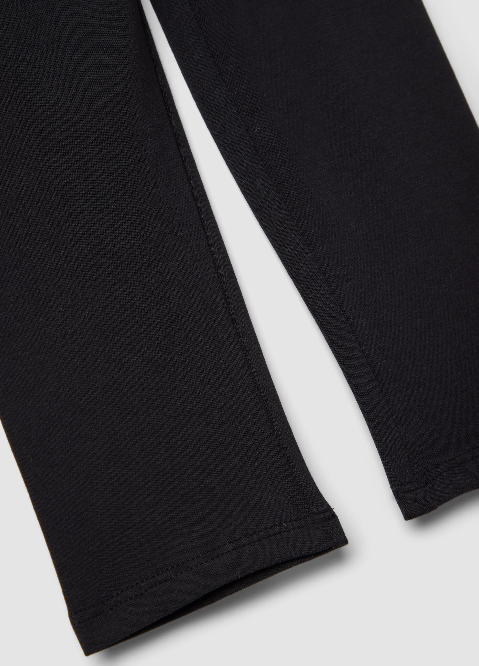 Black Stretch Cotton Slim Fit Leggings for Girls