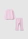 Set felpa pantalone rosa da bimba in cotone elasticizzato regular fit_1