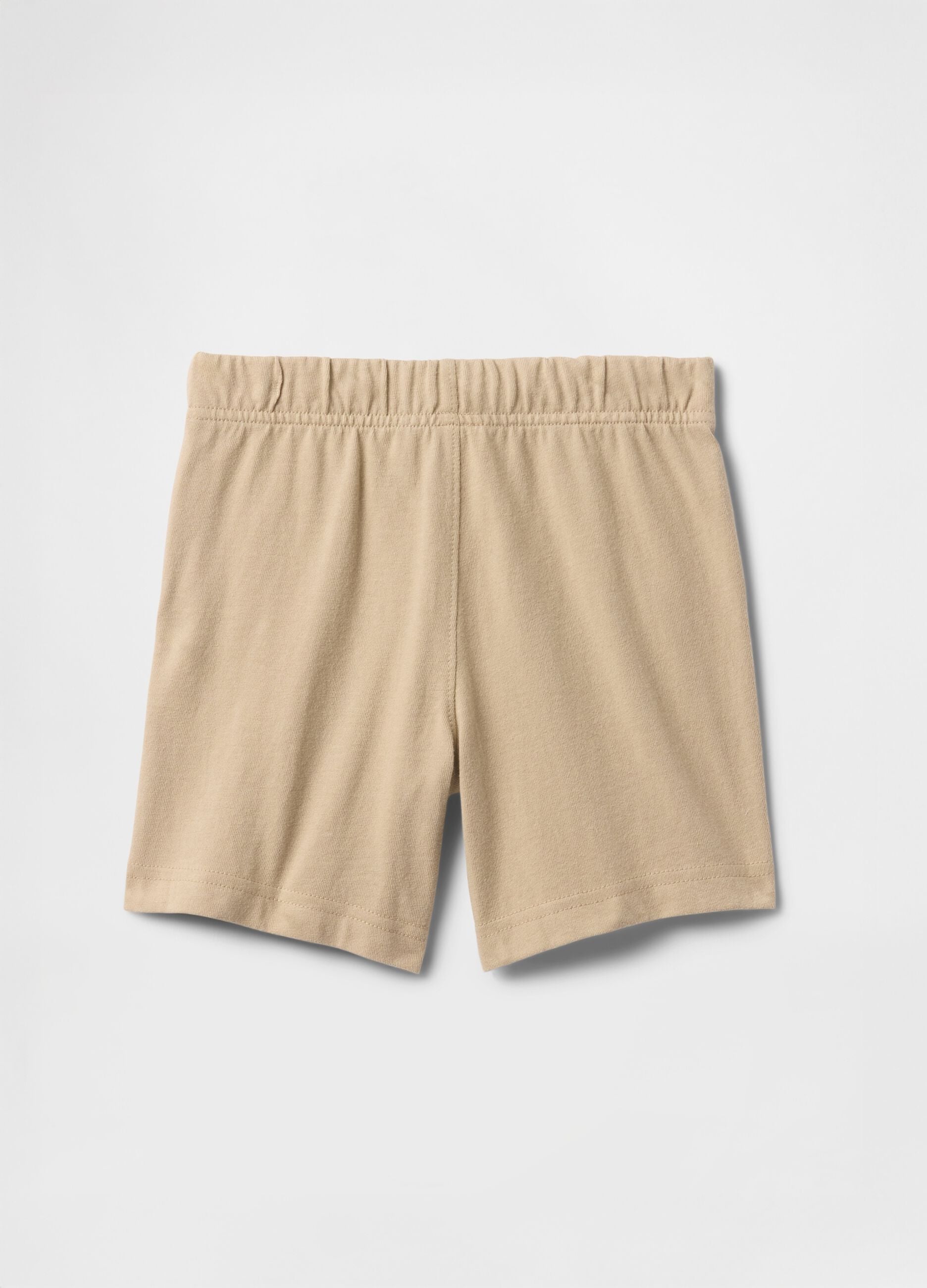 Beige shorts with elasticated waistband