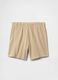 Beige shorts with elasticated waistband_1