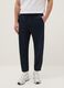 Blue regular fit trousers with elasticated waist_1