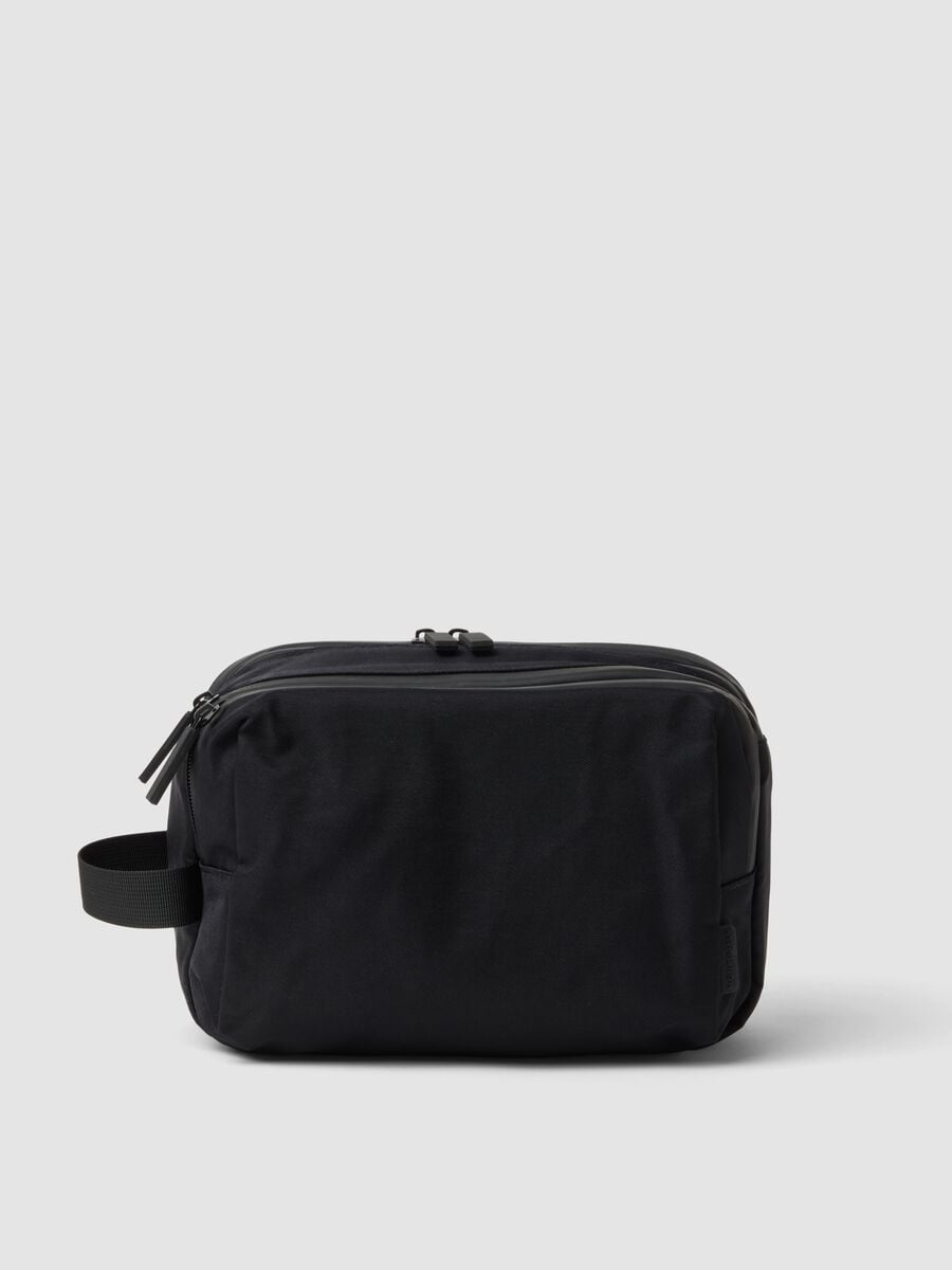 Black toiletry bag with double zip_0
