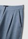 Linen-blend wide-leg trousers with blue and white micro-checks_5