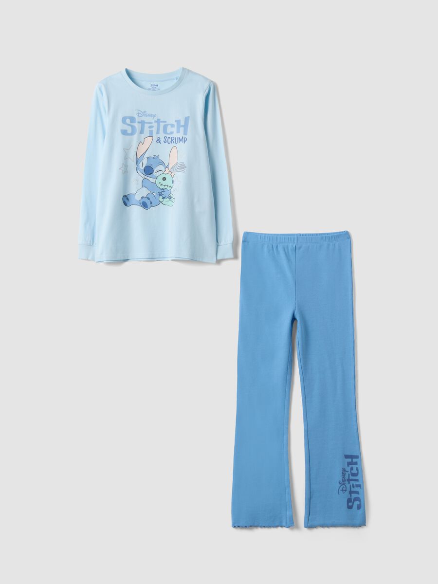 Light blue organic cotton pyjamas with Lilo & Stitch print_0