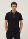 Blue stretch cotton polo with contrast piping_2