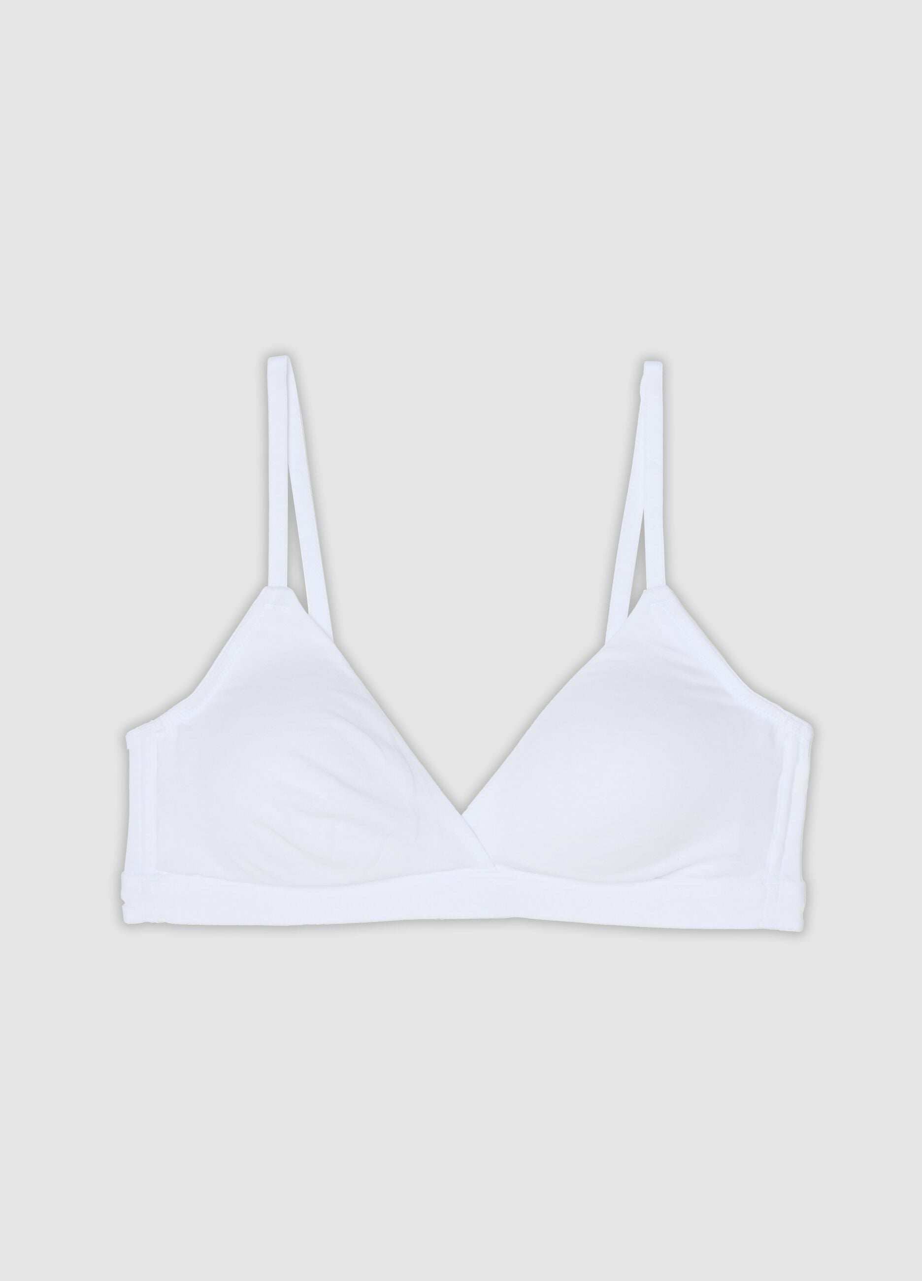 White organic cotton bra with removable padding