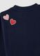 Blue pure cotton regular fit sweatshirt with embroidery for girl_3