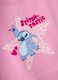 Pink cotton-blend sweatshirt with Lilo & Stitch front print for girls_2