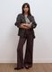 Brown wide-leg jeans in stretch cotton twill_0