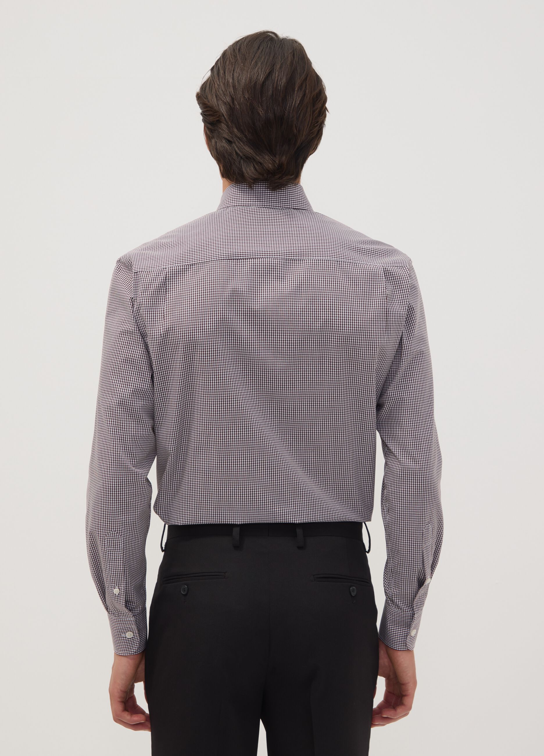 Easy-iron multicolour cotton-blend shirt with button-down collar, regular fit