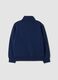 Blue sweatshirt in pure organic cotton with collar_1