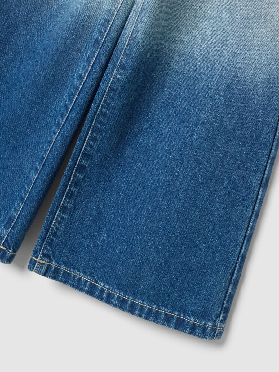 Girls' Super Wide Leg Multicolour Cotton Jeans_3