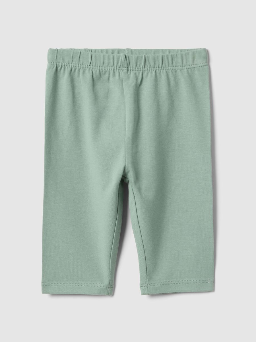 Leggings in cotone elasticizzato verdi da bimba skinny fit_0