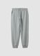 Grey cotton-blend joggers with cuffed hems and drawstring waist_0